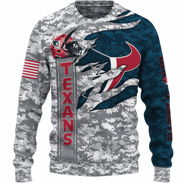 Texans Camo US Limited Edition Hoodie T-shirt Sweatshirt All Merchandise - Image 2