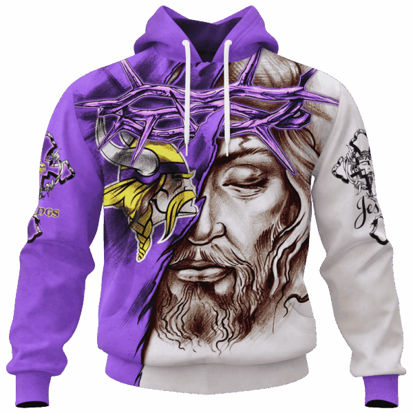 Vikings Jesus Limited Edition Hoodie T-shirt Sweatshirt All Merchandise
