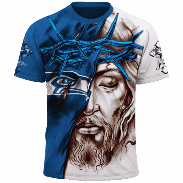 Seahawks Jesus Limited Edition Hoodie T-shirt Sweatshirt All Merchandise - Image 5