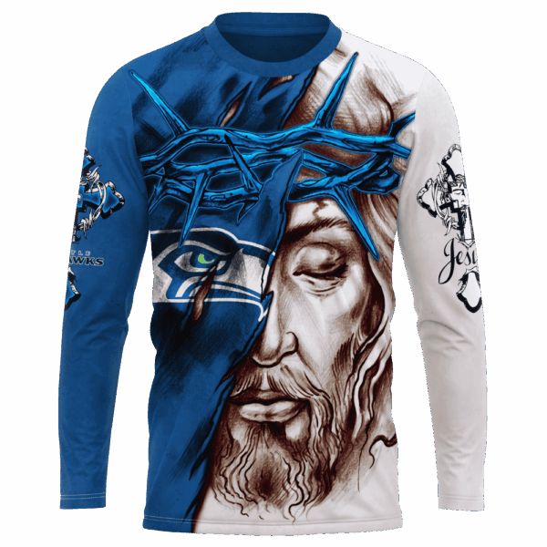 Seahawks Jesus Limited Edition Hoodie T-shirt Sweatshirt All Merchandise - Image 7