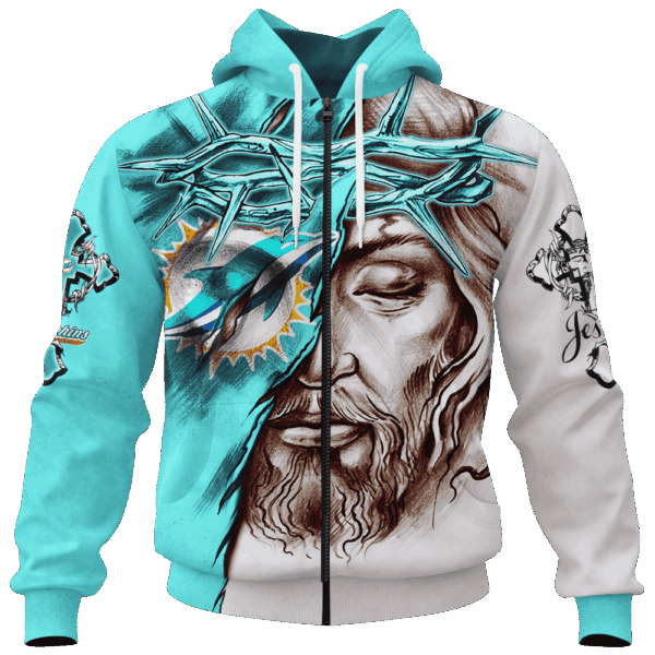 Dolphins Jesus Limited Edition Hoodie T-shirt Sweatshirt All Merchandise - Image 4