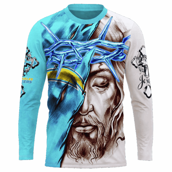 Chargers Jesus Limited Edition Hoodie T-shirt Sweatshirt All Merchandise - Image 7
