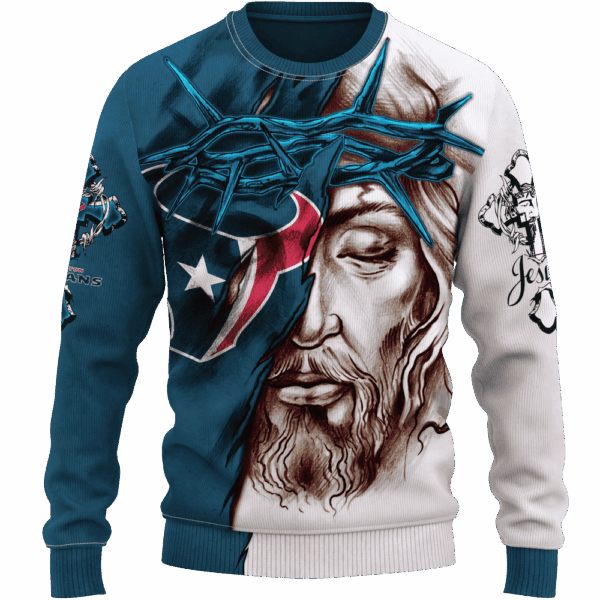 Texans Jesus Limited Edition Hoodie T-shirt Sweatshirt All Merchandise - Image 2