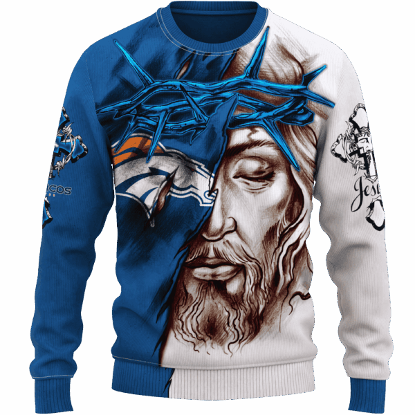 Broncos Jesus Limited Edition Hoodie T-shirt Sweatshirt All Merchandise - Image 2