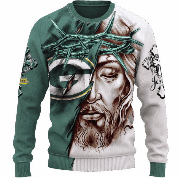 Packers Jesus Limited Edition Hoodie T-shirt Sweatshirt All Merchandise - Image 2