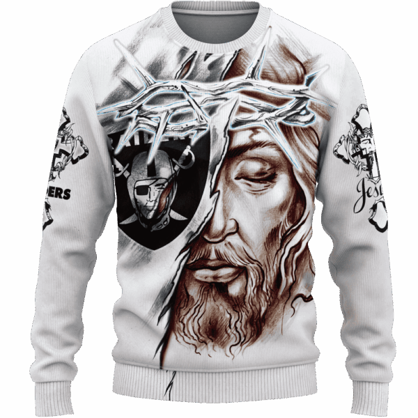 Raiders Jesus Limited Edition Hoodie T-shirt Sweatshirt All Merchandise - Image 2