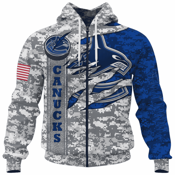 Canucks Camo Style Limited Edition Hoodie T-shirt Sweatshirt All Merchandise - Image 4