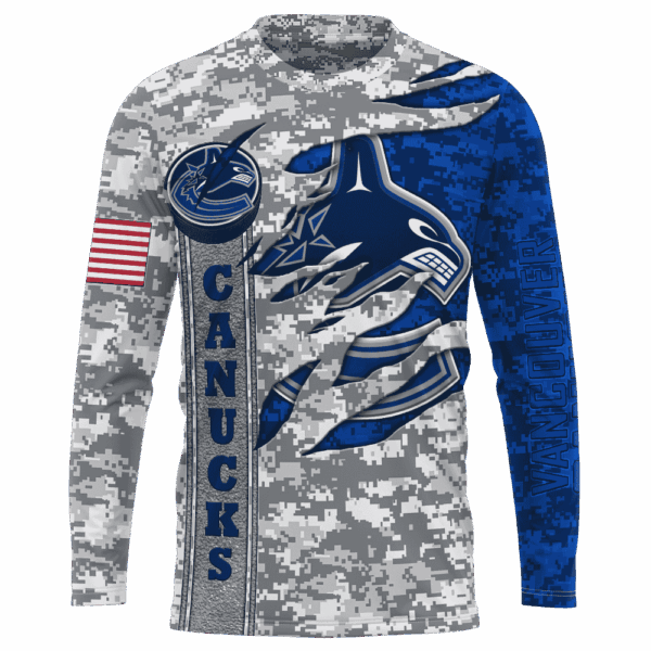 Canucks Camo Style Limited Edition Hoodie T-shirt Sweatshirt All Merchandise - Image 7