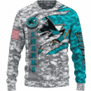 Sharks Camo Style Limited Edition Hoodie T-shirt Sweatshirt All Merchandise