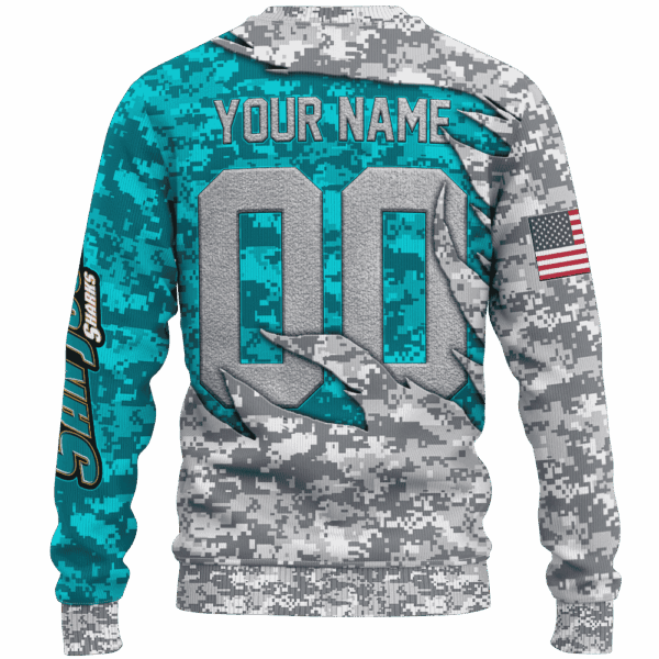 Sharks Camo Style Limited Edition Hoodie T-shirt Sweatshirt All Merchandise - Image 3