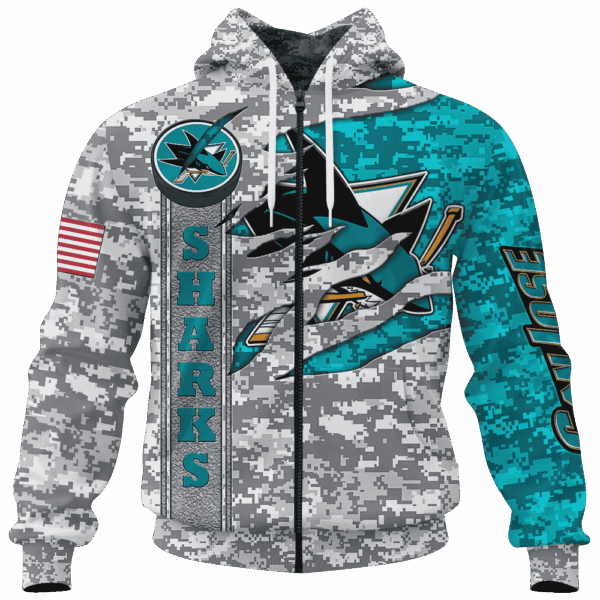 Sharks Camo Style Limited Edition Hoodie T-shirt Sweatshirt All Merchandise - Image 4