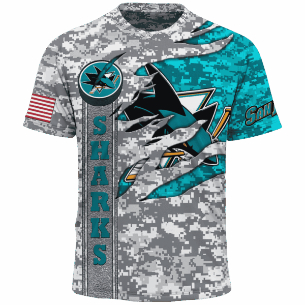 Sharks Camo Style Limited Edition Hoodie T-shirt Sweatshirt All Merchandise - Image 5