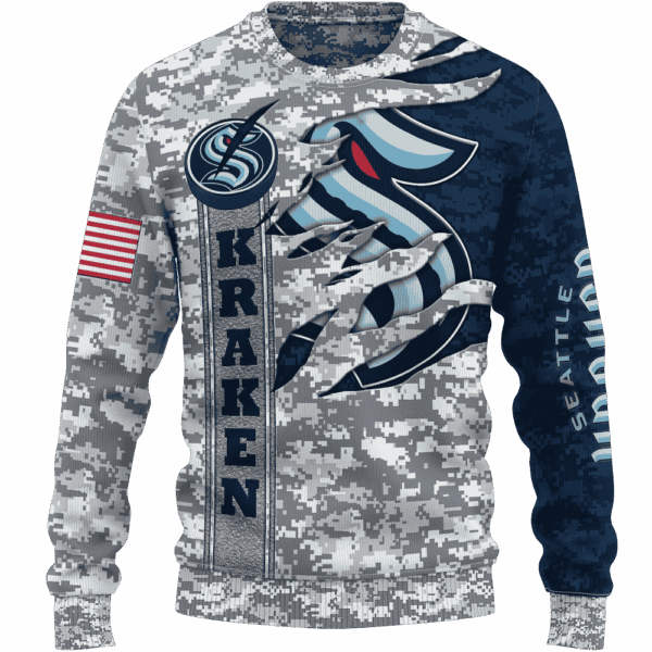 Kraken Camo Style Limited Edition Hoodie T-shirt Sweatshirt All Merchandise - Image 2