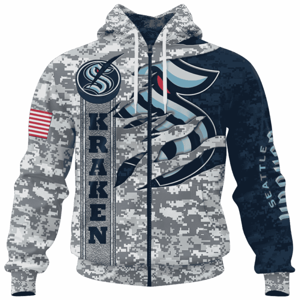 Kraken Camo Style Limited Edition Hoodie T-shirt Sweatshirt All Merchandise - Image 4
