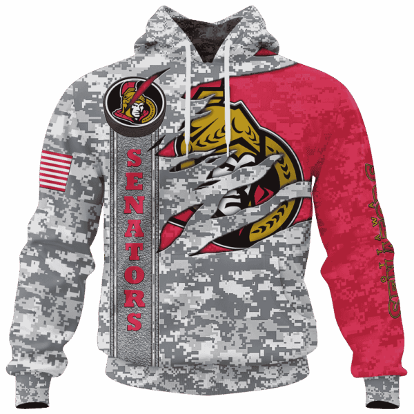 Senators Camo Style Limited Edition Hoodie T-shirt Sweatshirt All Merchandise