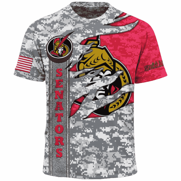 Senators Camo Style Limited Edition Hoodie T-shirt Sweatshirt All Merchandise - Image 5