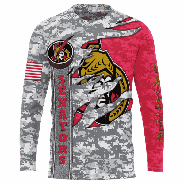 Senators Camo Style Limited Edition Hoodie T-shirt Sweatshirt All Merchandise - Image 7