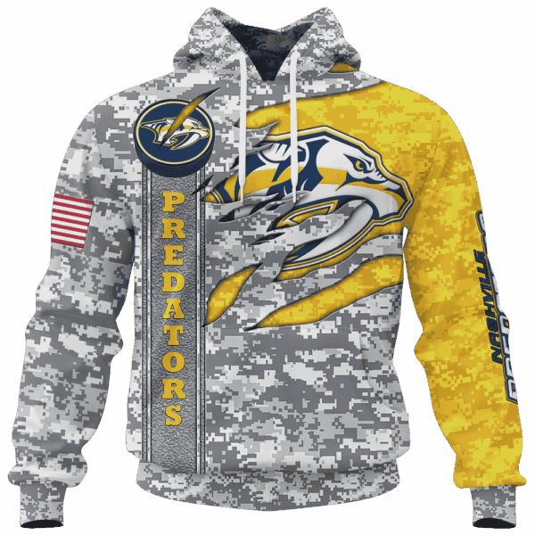 Predators Camo Style Limited Edition Hoodie T-shirt Sweatshirt All Merchandise
