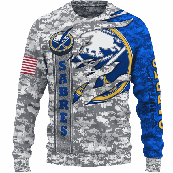 Sabres Camo Style Limited Edition Hoodie T-shirt Sweatshirt All Merchandise - Image 2