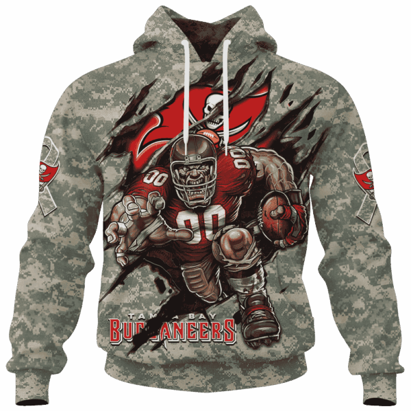 Buccaneers Camo Mascot Limited Edition Hoodie T-shirt Sweatshirt All Merchandise