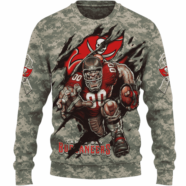 Buccaneers Camo Mascot Limited Edition Hoodie T-shirt Sweatshirt All Merchandise - Image 2