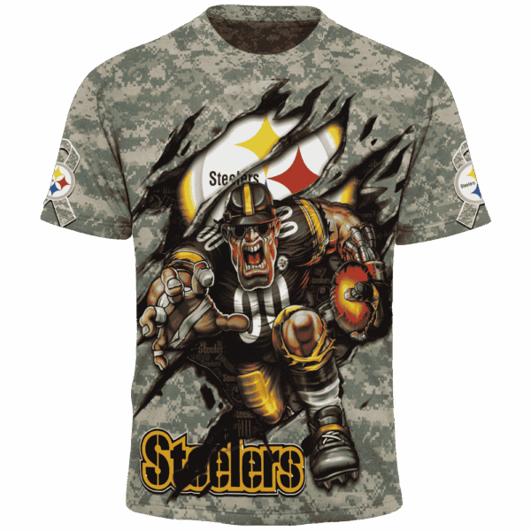 Steelers Camo Mascot Limited Edition Hoodie T-shirt Sweatshirt All Merchandise - Image 5