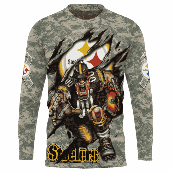 Steelers Camo Mascot Limited Edition Hoodie T-shirt Sweatshirt All Merchandise - Image 7