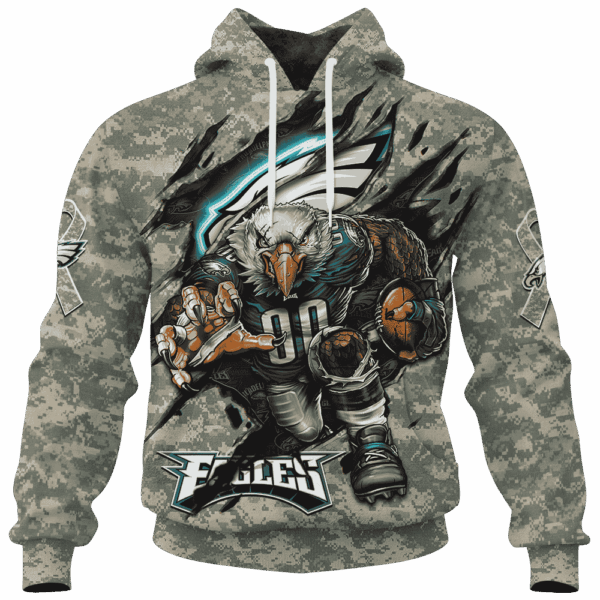 Eagles Camo Mascot Limited Edition Hoodie T-shirt Sweatshirt All Merchandise