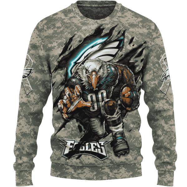 Eagles Camo Mascot Limited Edition Hoodie T-shirt Sweatshirt All Merchandise - Image 2