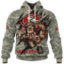 49ers Camo Mascot Limited Edition Hoodie T-shirt Sweatshirt All Merchandise