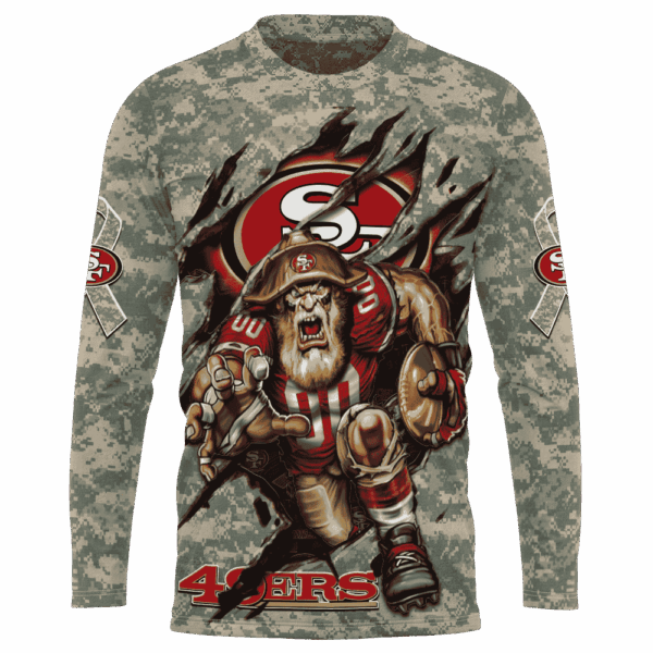 49ers Camo Mascot Limited Edition Hoodie T-shirt Sweatshirt All Merchandise - Image 7