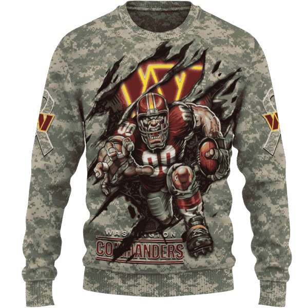 Commanders Camo Mascot Limited Edition Hoodie T-shirt Sweatshirt All Merchandise - Image 2