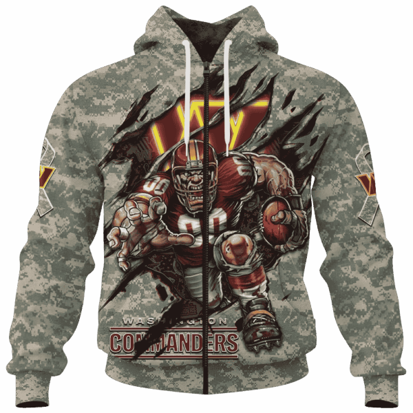 Commanders Camo Mascot Limited Edition Hoodie T-shirt Sweatshirt All Merchandise - Image 4