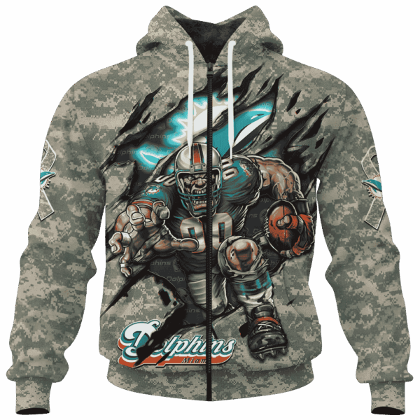 Dolphins Camo Mascot Limited Edition Hoodie T-shirt Sweatshirt All Merchandise - Image 4