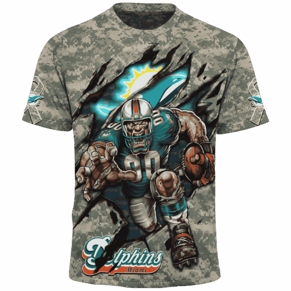 Dolphins Camo Mascot Limited Edition Hoodie T-shirt Sweatshirt All Merchandise - Image 5