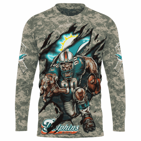 Dolphins Camo Mascot Limited Edition Hoodie T-shirt Sweatshirt All Merchandise - Image 7