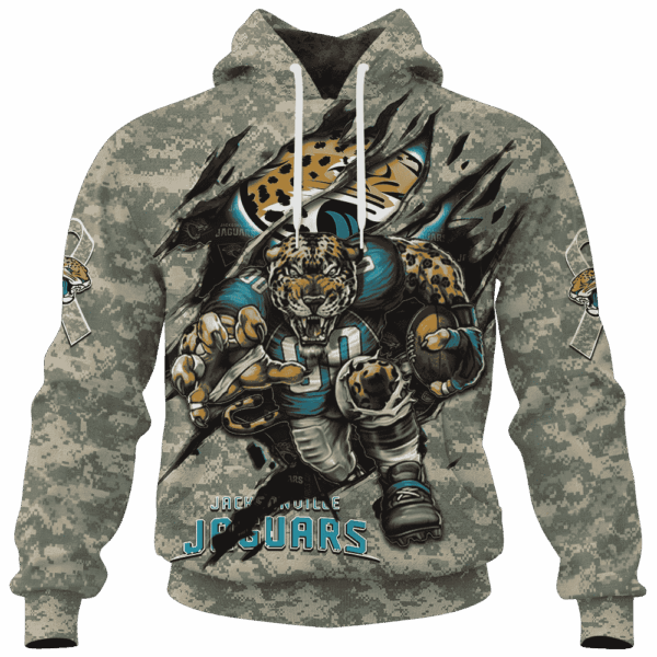 Jaguars Camo Mascot Limited Edition Hoodie T-shirt Sweatshirt All Merchandise