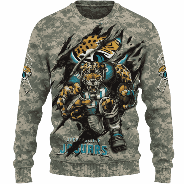 Jaguars Camo Mascot Limited Edition Hoodie T-shirt Sweatshirt All Merchandise - Image 2
