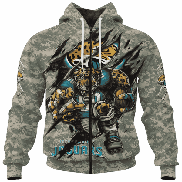 Jaguars Camo Mascot Limited Edition Hoodie T-shirt Sweatshirt All Merchandise - Image 4