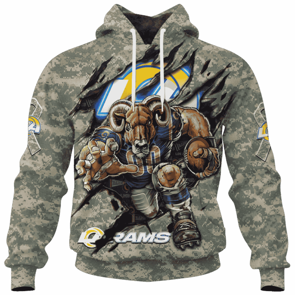 Rams Camo Mascot Limited Edition Hoodie T-shirt Sweatshirt All Merchandise