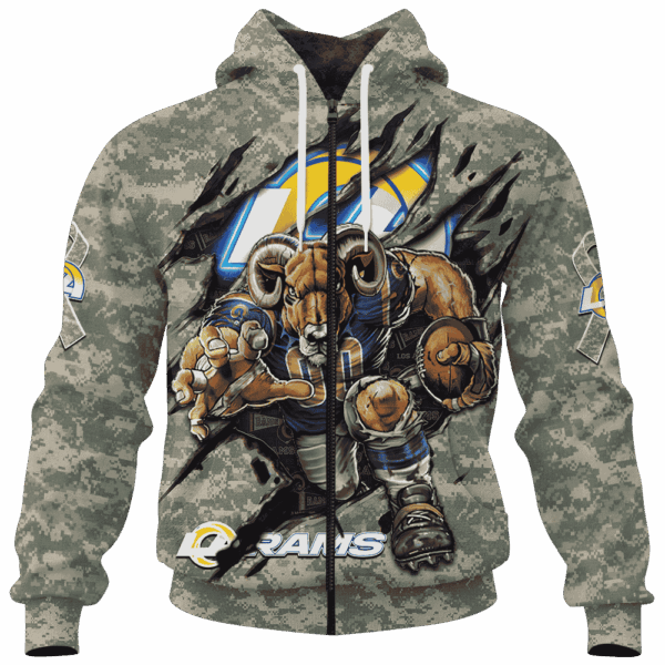 Rams Camo Mascot Limited Edition Hoodie T-shirt Sweatshirt All Merchandise - Image 4