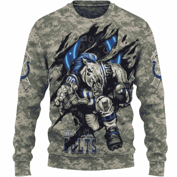 Colts Camo Mascot Limited Edition Hoodie T-shirt Sweatshirt All Merchandise - Image 2