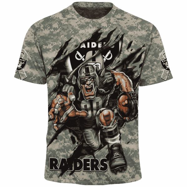Raiders Camo Mascot Limited Edition Hoodie T-shirt Sweatshirt All Merchandise - Image 5