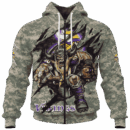Vikings Camo Mascot Limited Edition Hoodie T-shirt Sweatshirt All Merchandise