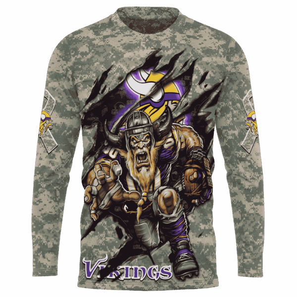 Vikings Camo Mascot Limited Edition Hoodie T-shirt Sweatshirt All Merchandise - Image 7