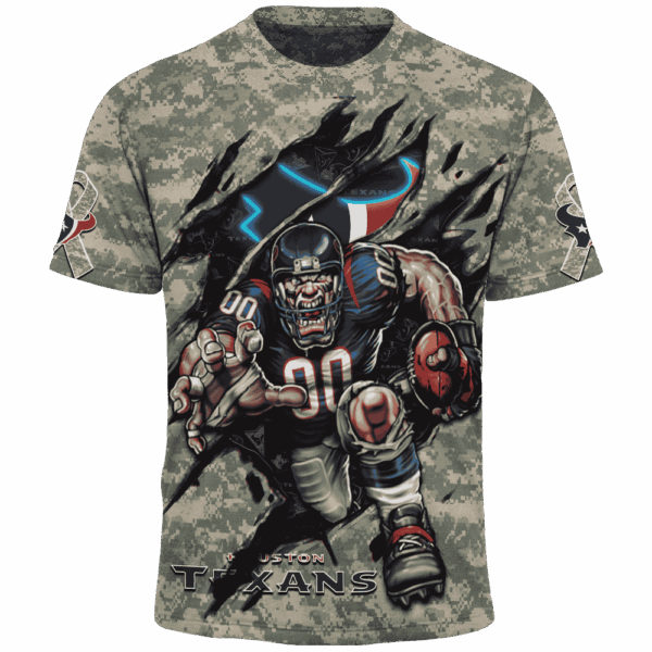 Texans Camo Mascot Limited Edition Hoodie T-shirt Sweatshirt All Merchandise - Image 5