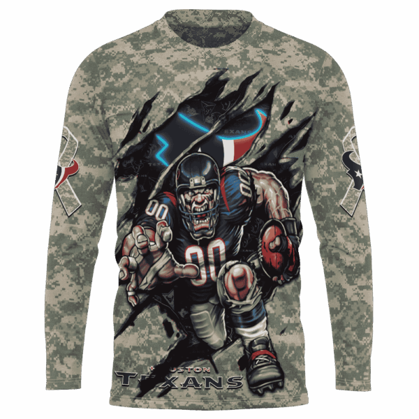 Texans Camo Mascot Limited Edition Hoodie T-shirt Sweatshirt All Merchandise - Image 7