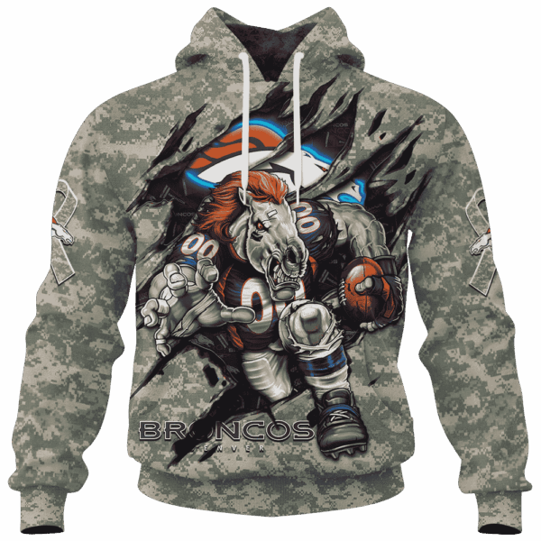 Broncos Camo Mascot Limited Edition Hoodie T-shirt Sweatshirt All Merchandise