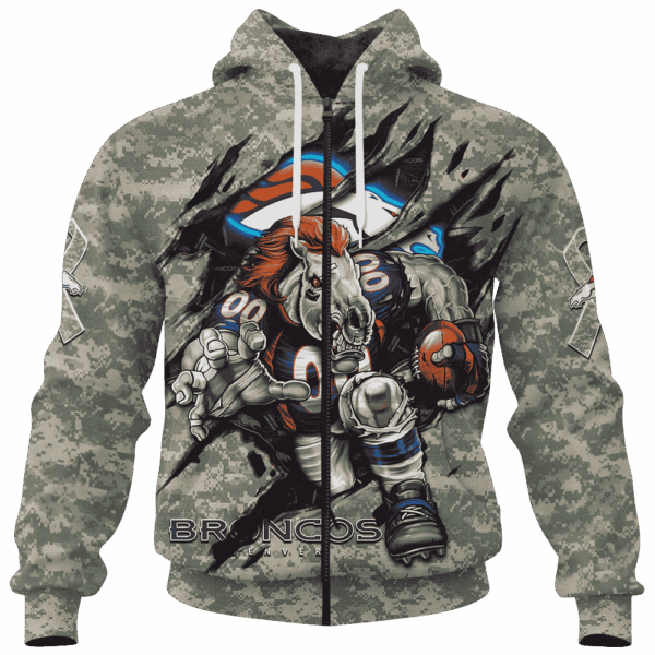 Broncos Camo Mascot Limited Edition Hoodie T-shirt Sweatshirt All Merchandise - Image 4