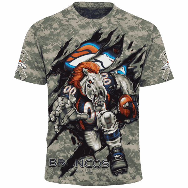 Broncos Camo Mascot Limited Edition Hoodie T-shirt Sweatshirt All Merchandise - Image 5